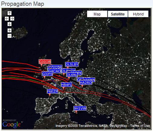 Europe at night -activity on 10 MHz