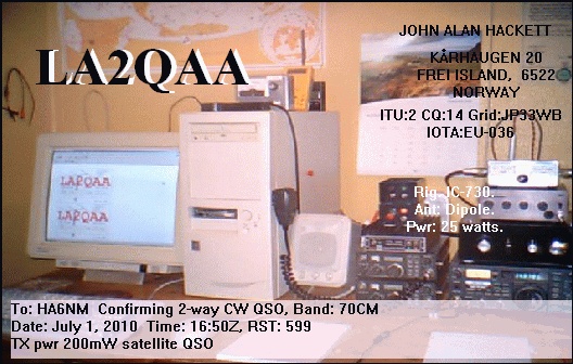 LA2QAA got through HO-68 using 200 mW only!