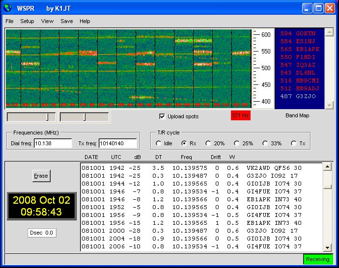 VK2AWD was heard on 10138.6 kHz WSPR